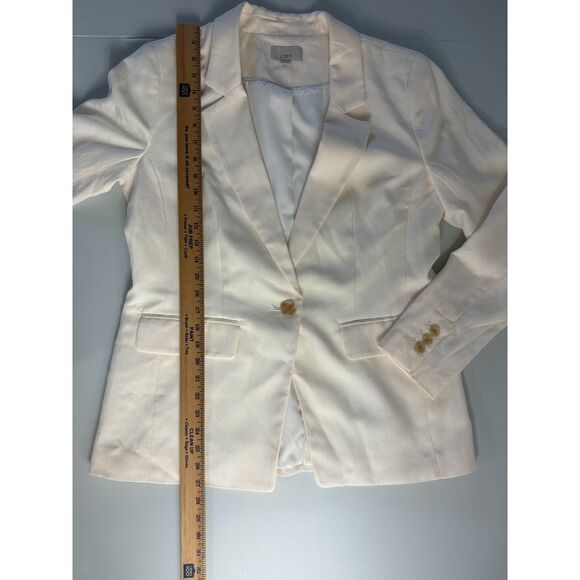 LOFT Women's Fluid Modern Blazer Ivory Cream Lyocell Polyester Linen Size 8 - Picture 9 of 11